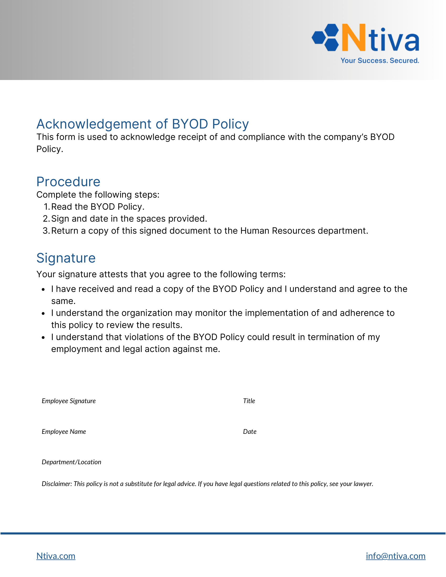 Ntiva Sample BYOD Policy Template 2024-7
