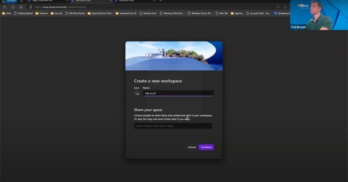 How to create workspace microsoft loop