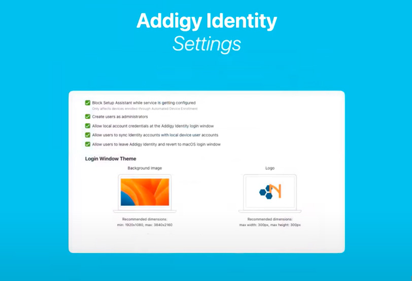 Addigy Identity Settings