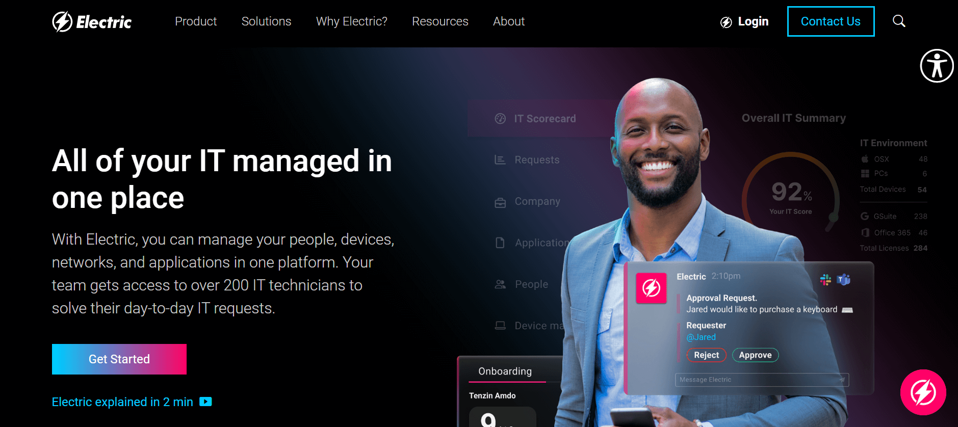 Electric homepage All of your IT managed in One Place