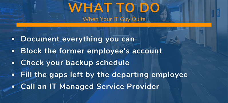 what to do if your IT guy quits infographic