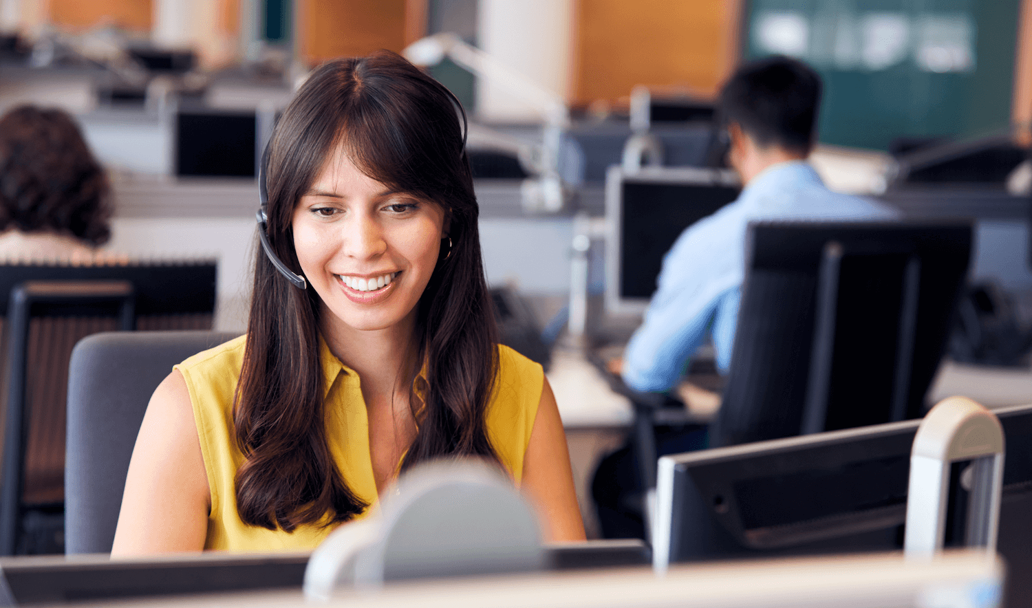 An IT Service Technician at work