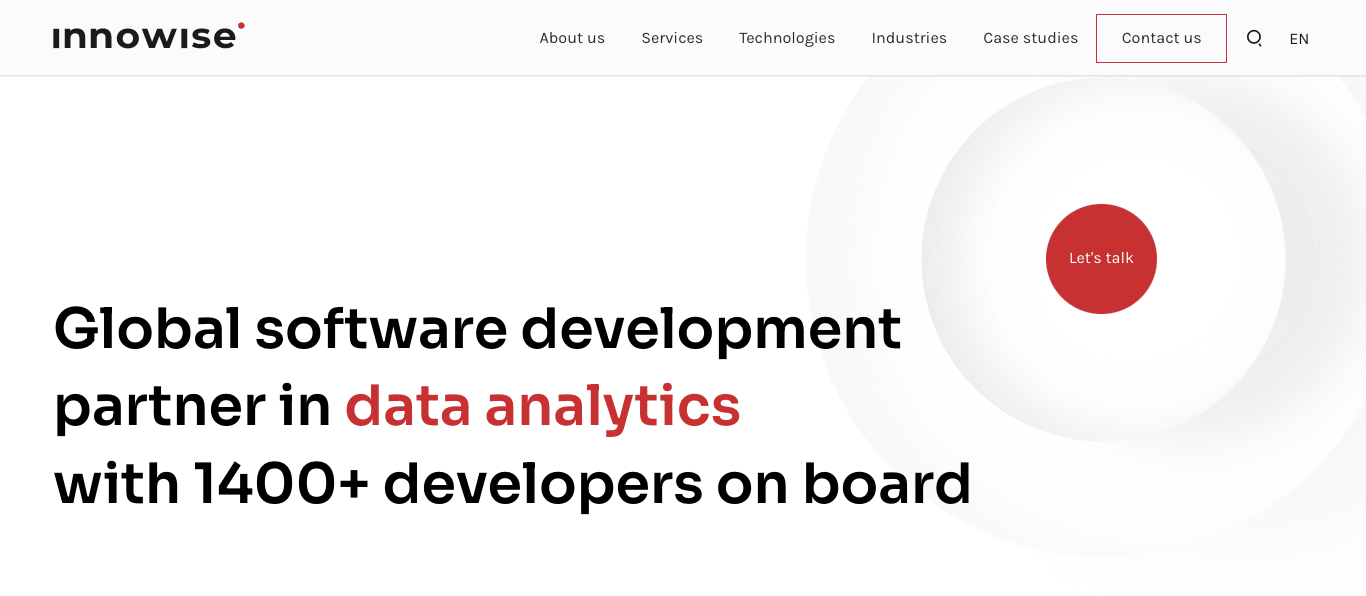 Innowise Group homepage: Global software development partner with 1400+ developers on board