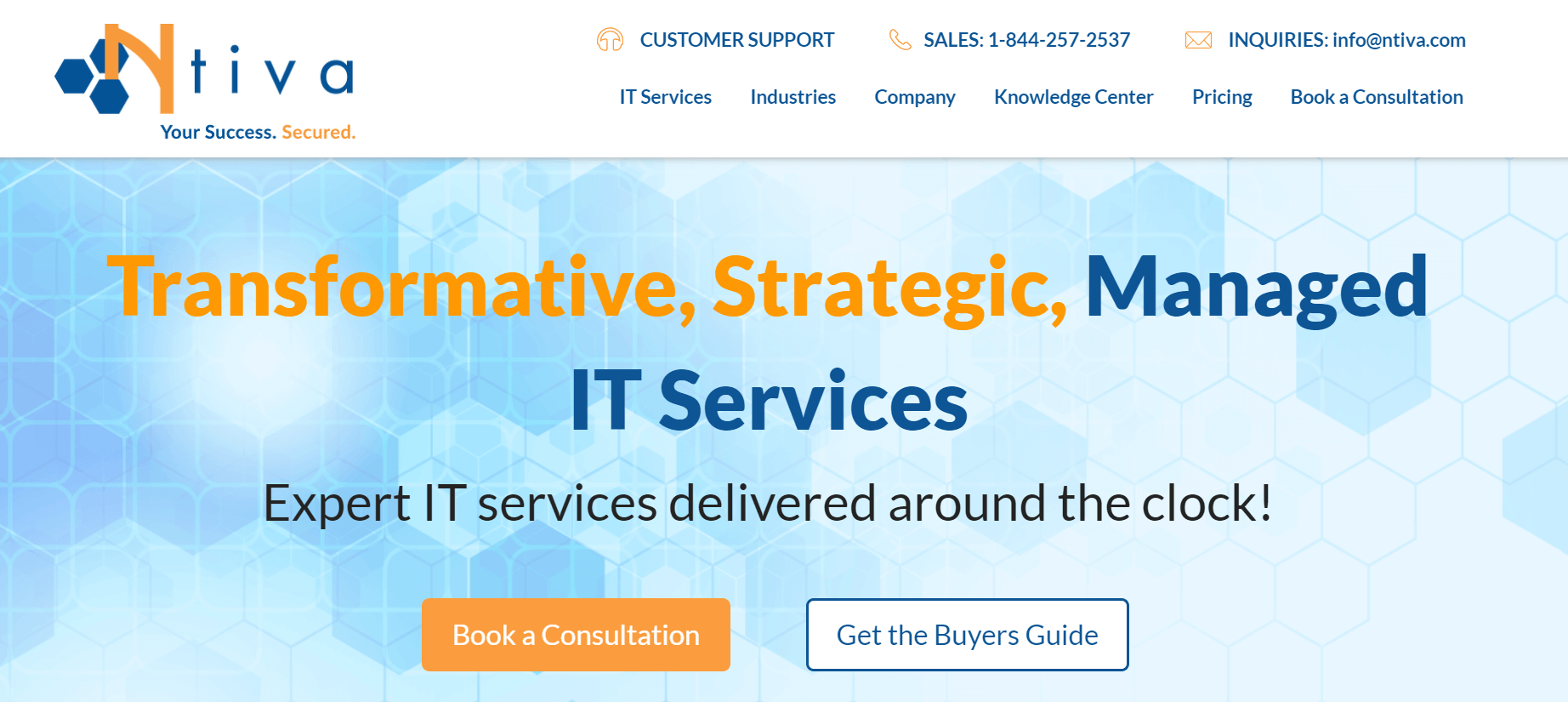 Ntiva homepage: Transformative, Strategic, Managed IT Services