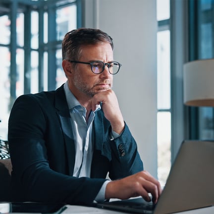 IT consultant working on his computer