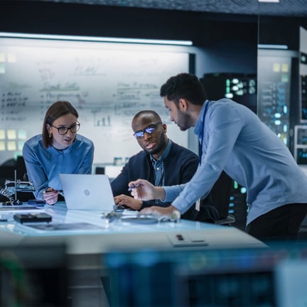 IT consultants working together in a modern office