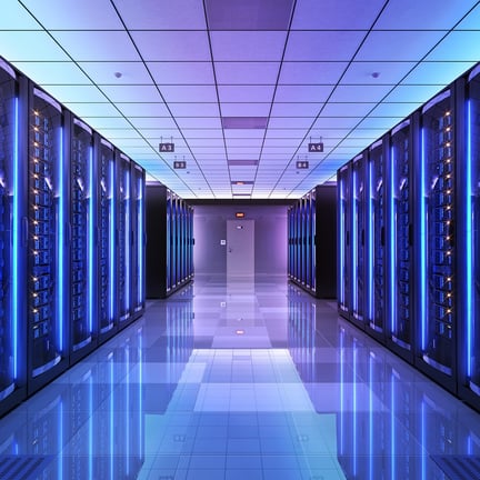 Server racks in server room data center