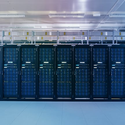 rack of servers in data center