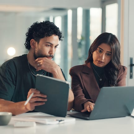 Professionals working together in an office environment