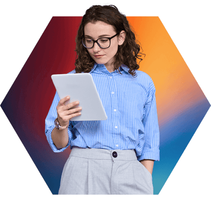 Executive woman holding an iPad