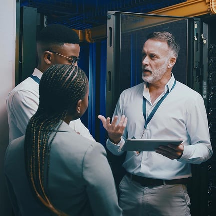 Training and managing people on a tablet for cybersecurity