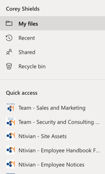 OneDrive Portal My Files