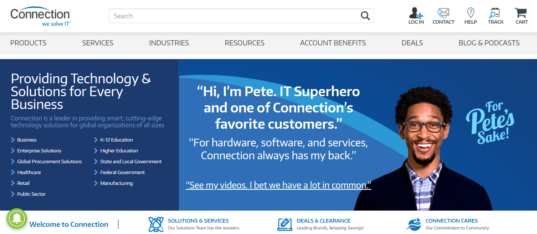 PC Connection homepage: Providing Technology & Solutions for Every Business