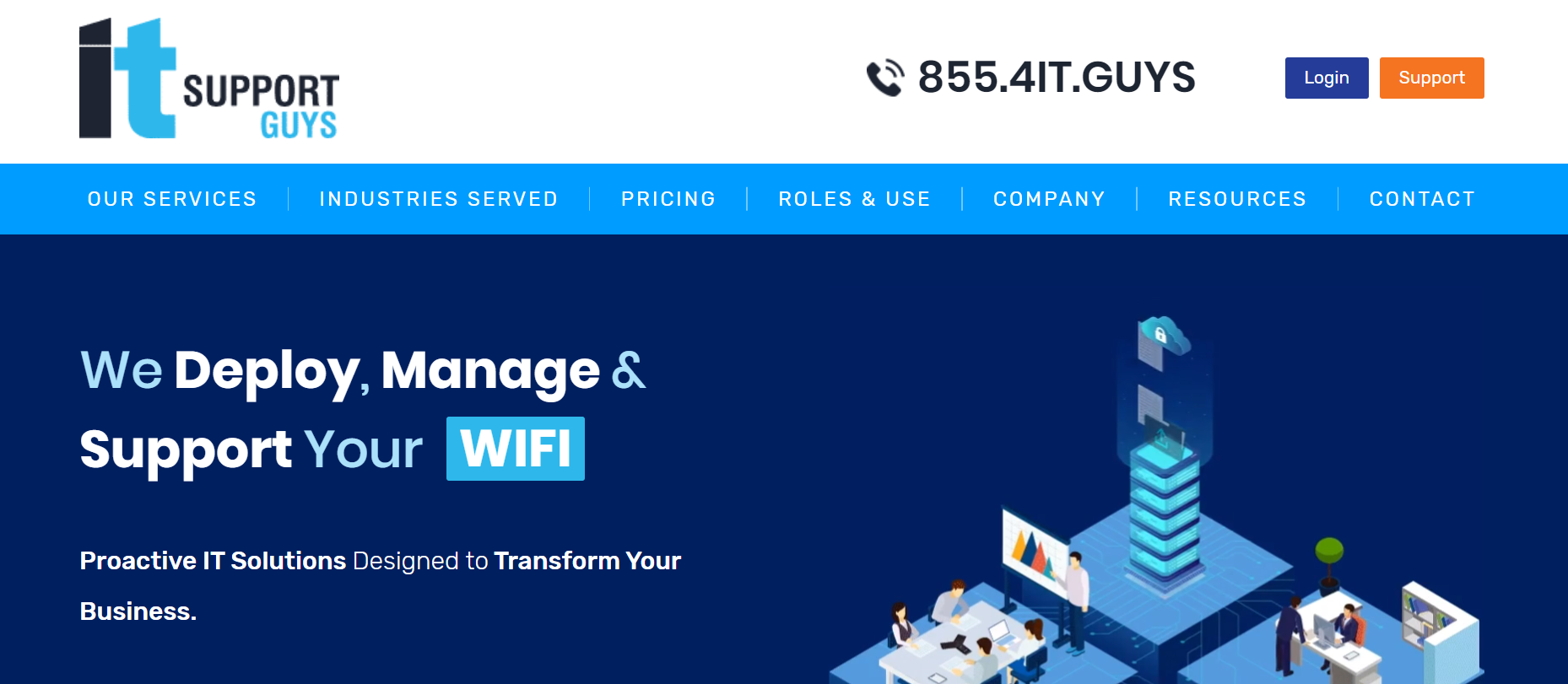 IT Support Guys homepage: We deploy, manage & support your WIFI. 