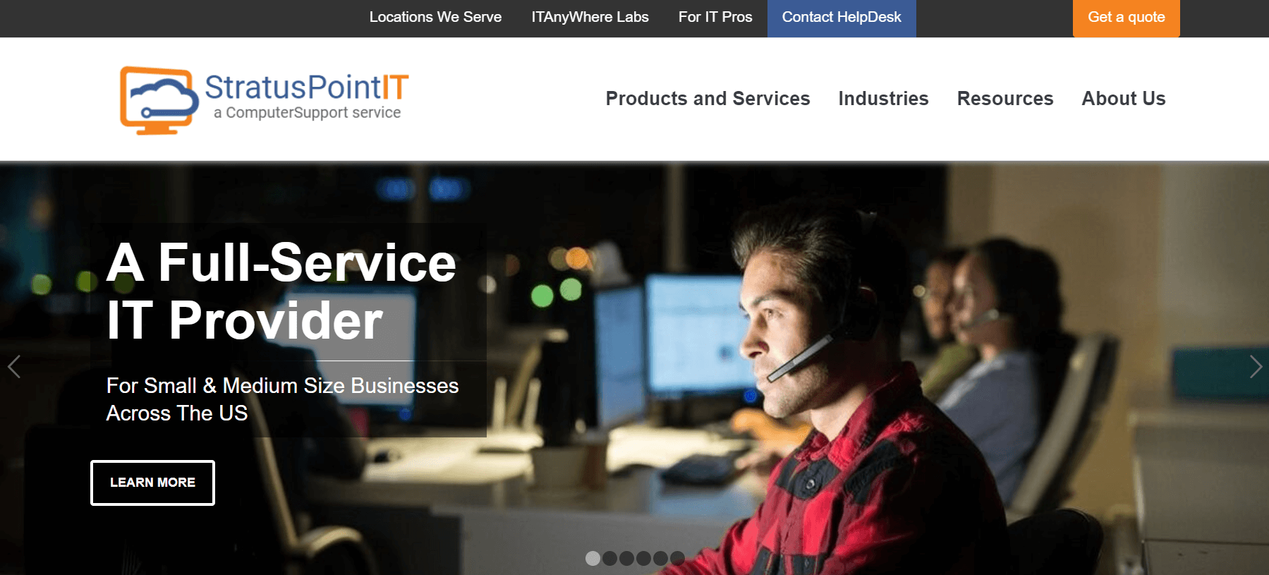 StratusPointIT homepage: A Full-Service IT Provider