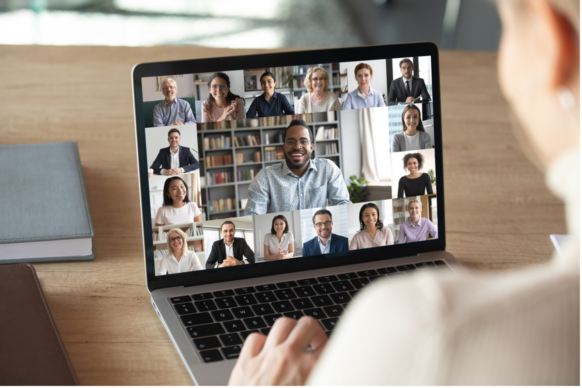 Woman on video conference call on her laptop