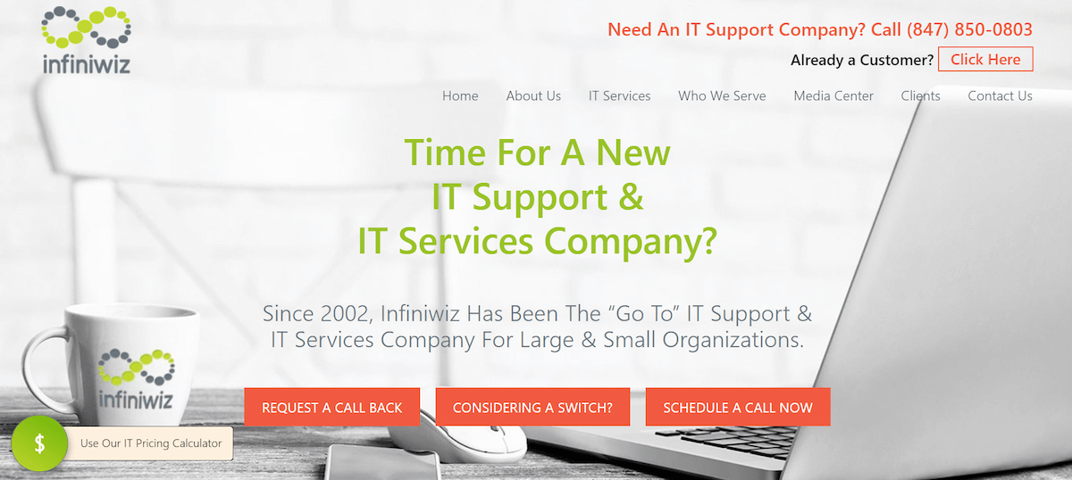 Infiniwiz homepage: Time For A New IT Support & IT Services Company?