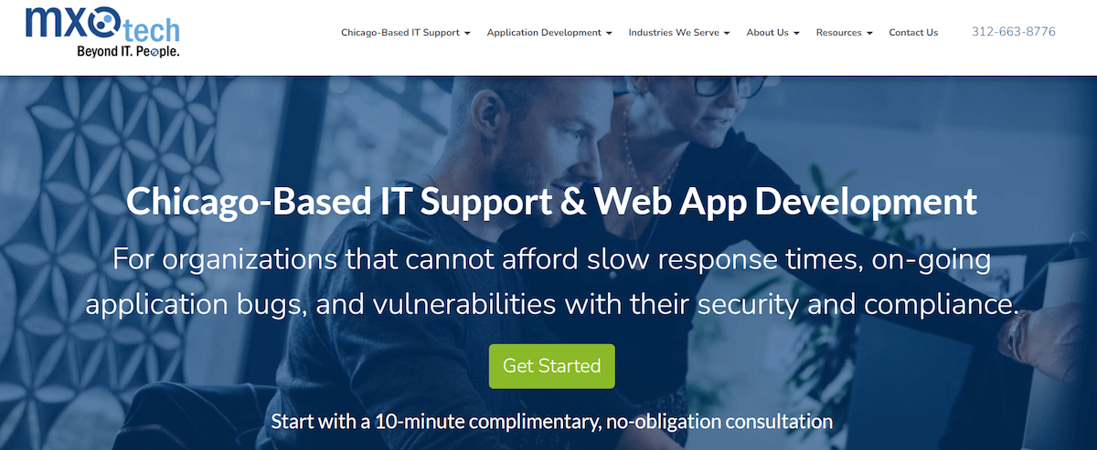 MXOTech homepage: Chicago-Based IT Support & Web App Development