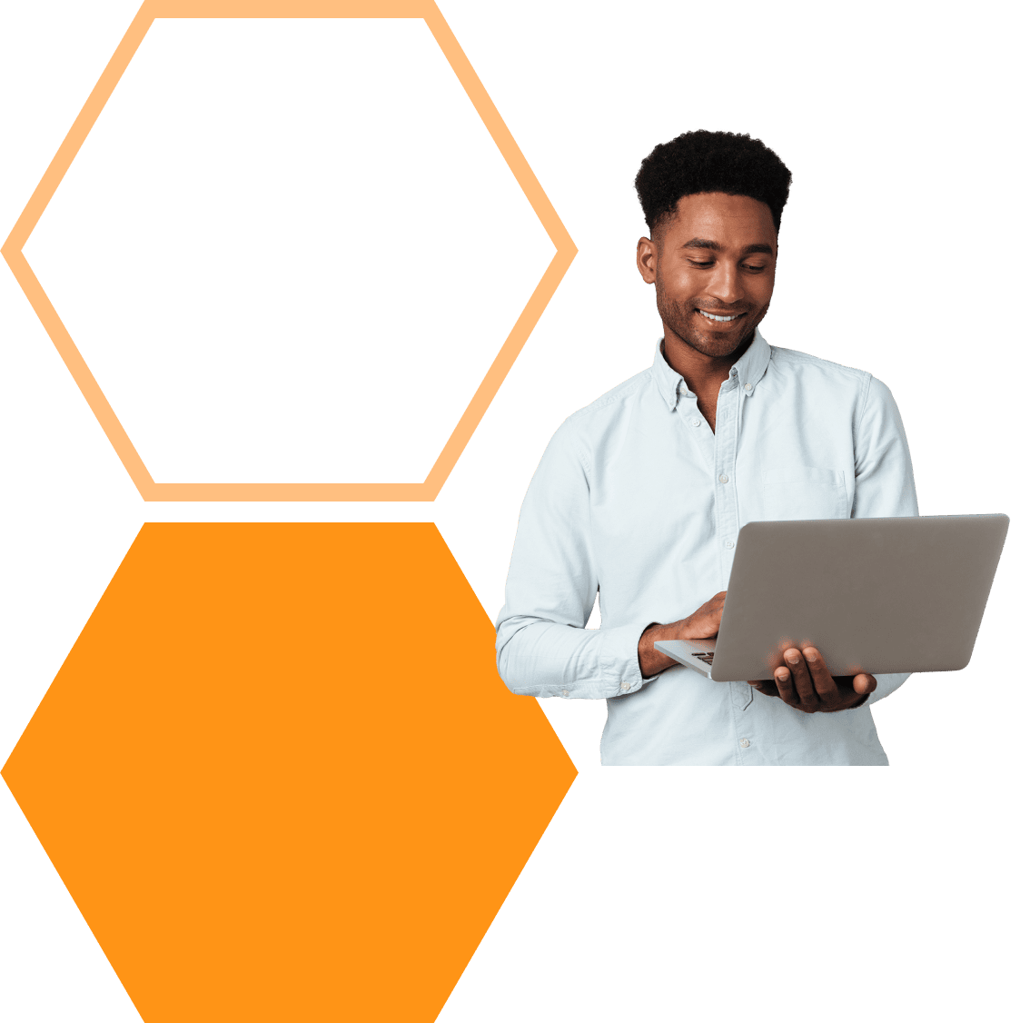 Man holding a laptop