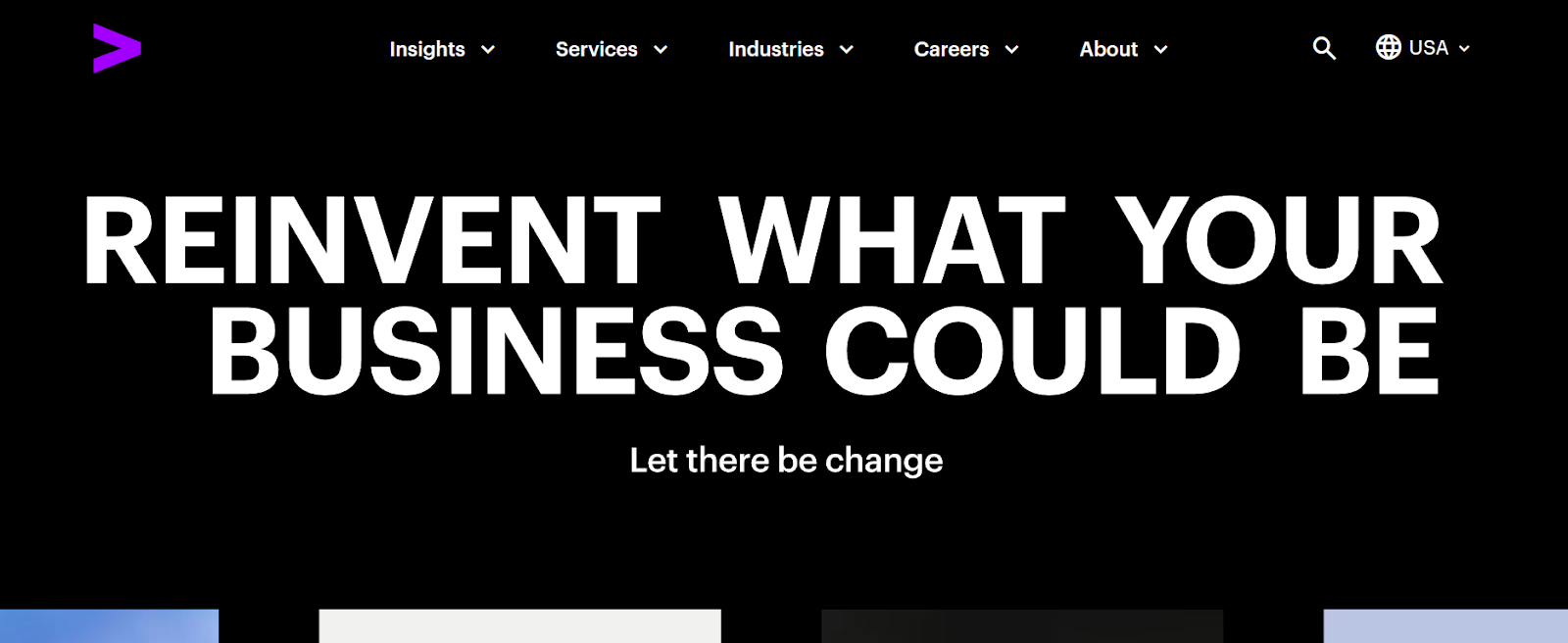 Accenture homepage. 