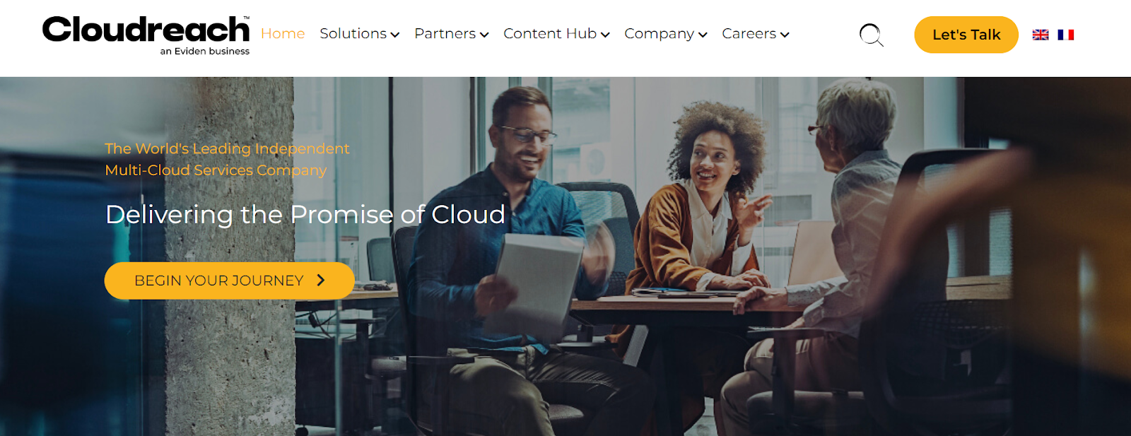 Cloudreach homepage. 
