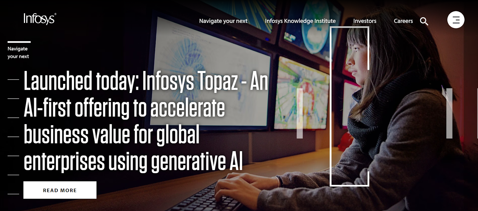 Infosys homepage. 