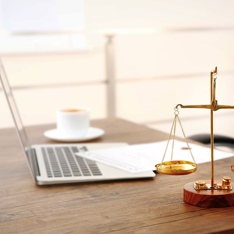 Empty office with lawyer workplace